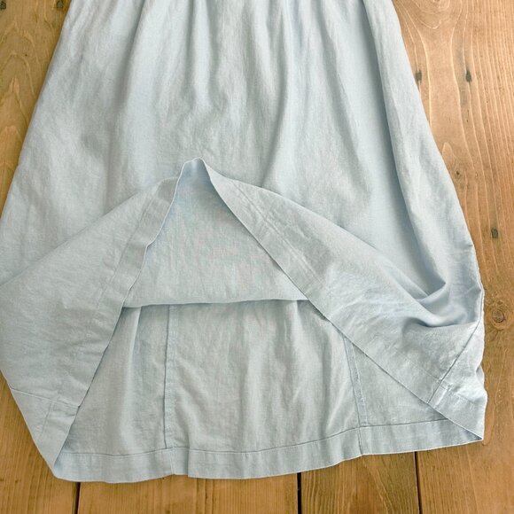 Ingrid & Isabel Maternity Meadow Chambray Linen Blend Midi Dress Bow Back S - Picture 4 of 7